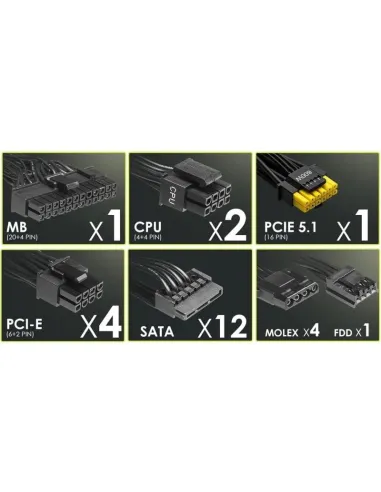 Fuente de Alimentación MSI MAG A1000GL PCIE5 II 1000W