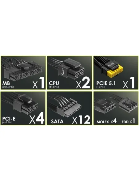 Fuente de Alimentación MSI MAG A1000GL PCIE5 II 1000W