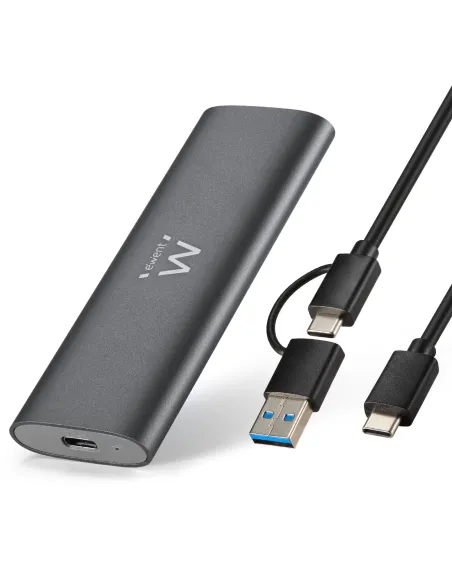 Ewent EW7061 Caja para Disco Duro Externo SSD Gris Oscuro