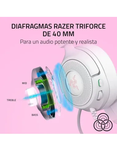 Auriculares gaming RAZER KRAKEN KITTY V3 X QUARTZ Blancos