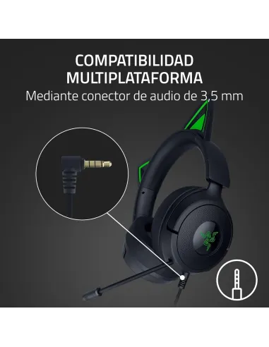 Auriculares gaming RAZER KRAKEN KITTY V3 X QUARTZ Negros