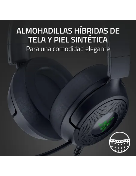 Auriculares gaming RAZER KRAKEN KITTY V3 X QUARTZ Negros
