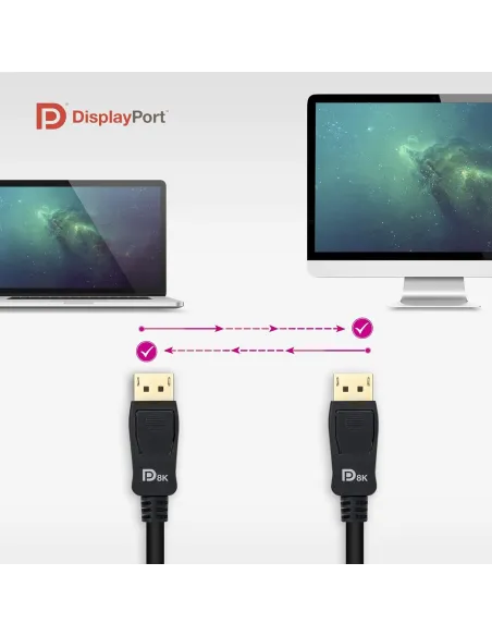 Cable DisplayPort 1.4 1 m – Nanocable 10.15.2801