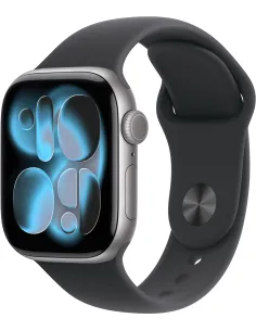 Apple Watch Series 11 GPS 42mm MEQX4QL/A Caja de Aluminio Gris Espacial con Correa Deportiva Negra (Talla M/L)-AATWAB0639