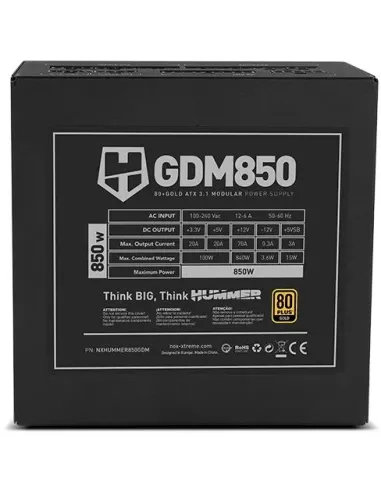 Fuente de Alimentación Nox Hummer GDM 850W GOLD