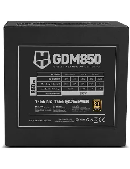 Fuente de Alimentación Nox Hummer GDM 850W GOLD