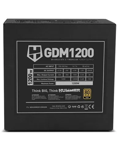 Fuente de Alimentación Nox Hummer GDM 1200W GOLD