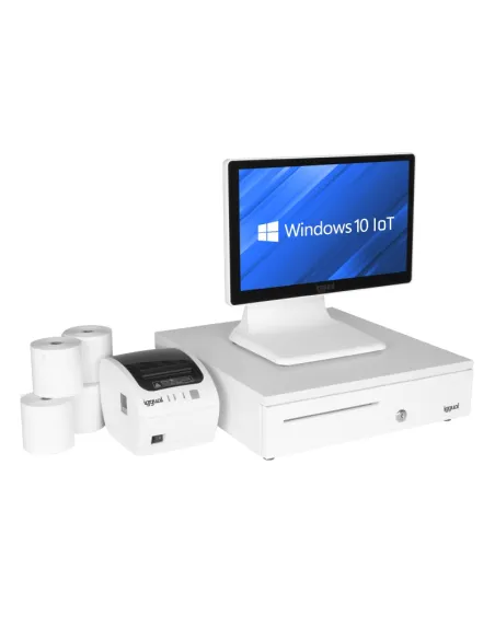 Iggual IGG320174Pack Intel N100/8GB/128GB SSD m-SATA/15.6" Táctil Capacitiva FullHD W10 IoT Blanco