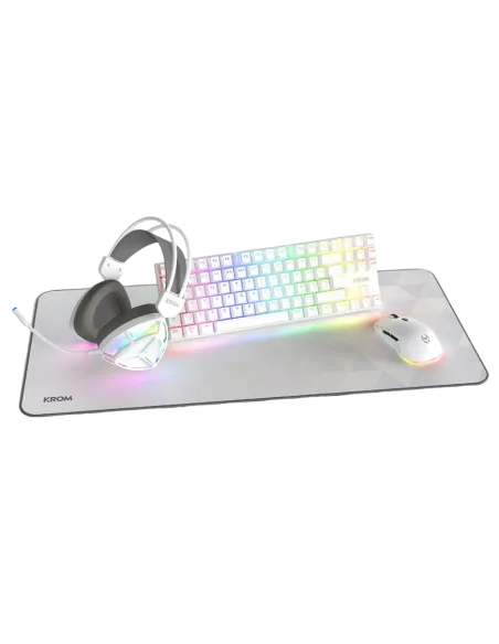 Pack Gaming Krom Klass 4 en 1 blanco – NXKROMKLASS
