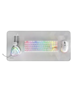 Krom Klass 4 en 1 Blanco – Pack Gaming RGB con Teclado Mecánico TKL, Ratón 7200 DPI, Auriculares 50 mm y Alfombrilla XL Blanco-FTRCTR0257
