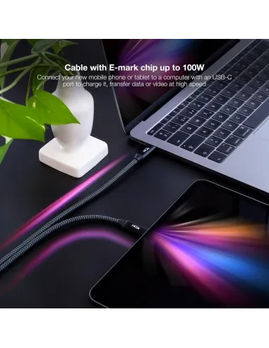 Iggual IGG320402 Cable USB-C 3.2 Gen2x2 100W 1m trenzado
