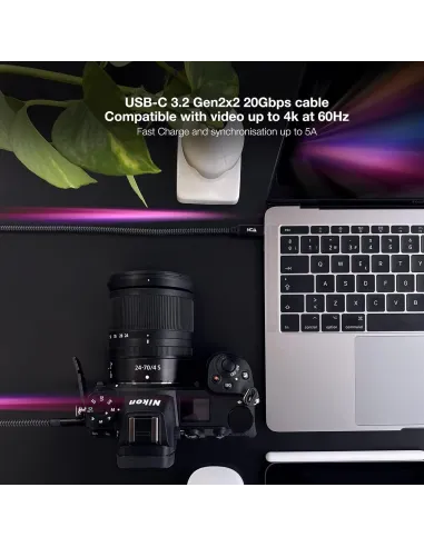 Iggual IGG320402 Cable USB-C 3.2 Gen2x2 100W 1m trenzado