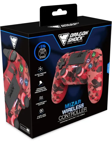 DragonShock MIZAR+ PS4/PC – Mando inalámbrico Bluetooth