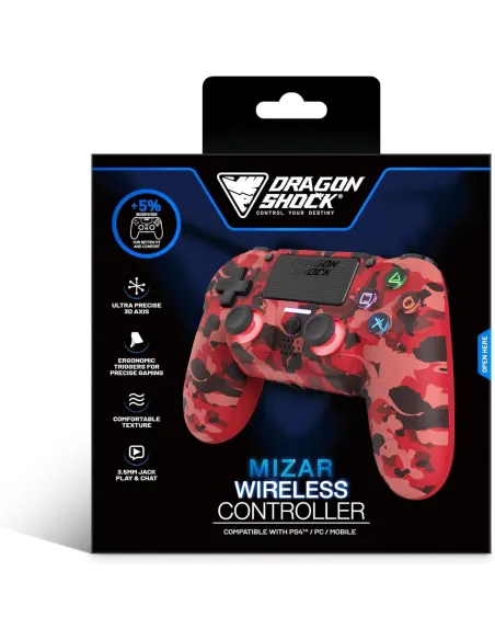 DragonShock MIZAR+ PS4/PC – Mando inalámbrico Bluetooth