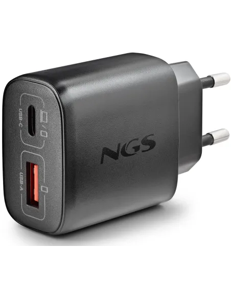 NGS ERA 45W Black: cargador GaN 45W USB-C/A para viaje