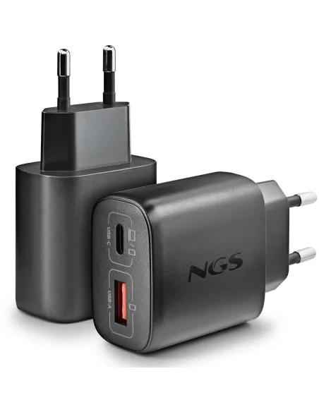 NGS ERA 45W Black: cargador GaN 45W USB-C/A para viaje