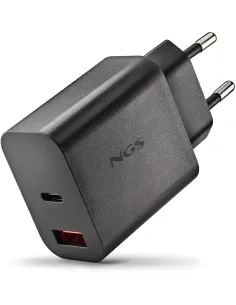 NGS ERA 20W BLACK GaN 2 Puertos USB-C USB-A Carga Rápida Universal-AAOACR0304