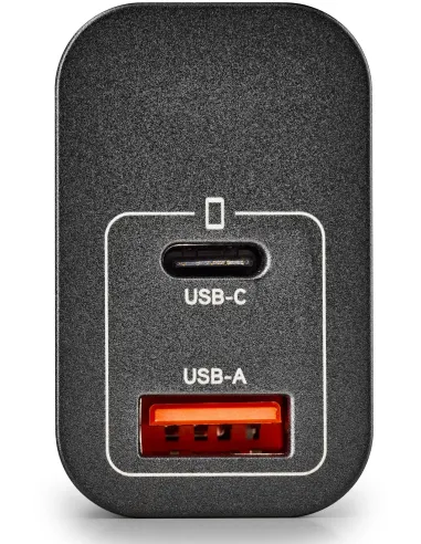 Cargador NGS ERA 20W BLACK: GaN de pared USB-C y USB-A doble