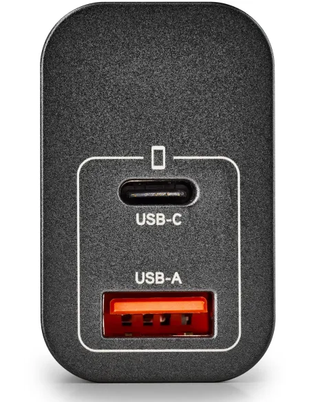 Cargador NGS ERA 20W BLACK: GaN de pared USB-C y USB-A doble