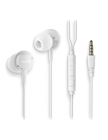 NGS Cross Drift White Auriculares in-ear jack 3,5 mm con Micrófono en Blanco