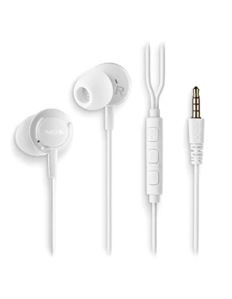 NGS Cross Drift White Auriculares in-ear jack 3,5 mm con Micrófono en Blanco