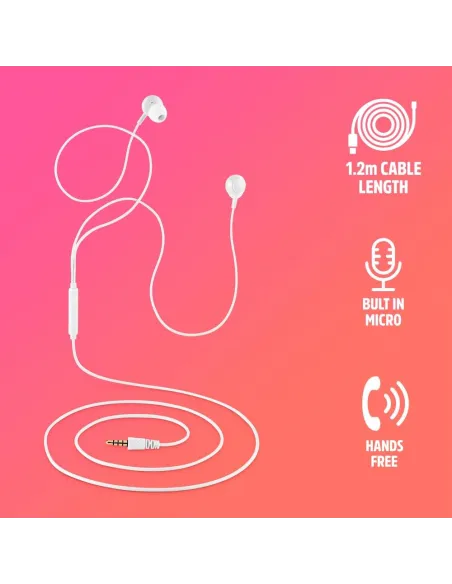 Auriculares NGS CROSS DRIFT WHITE con micrófono 3,5 mm