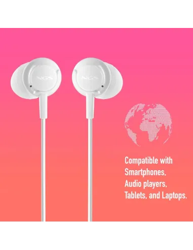 Auriculares NGS CROSS DRIFT WHITE con micrófono 3,5 mm