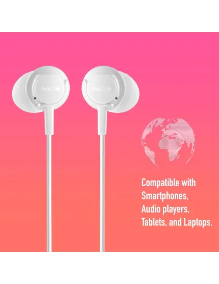 Auriculares NGS CROSS DRIFT WHITE con micrófono 3,5 mm