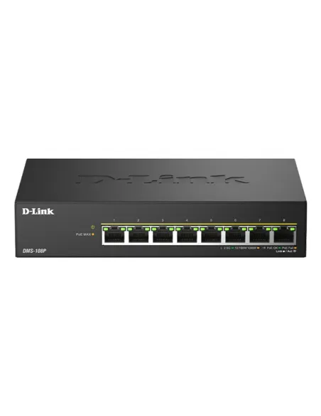 D-link DMS-108P/E Switch No Administrado 2.5G Ethernet (100/1000/2500) Energía sobre Ethernet (PoE) Negro
