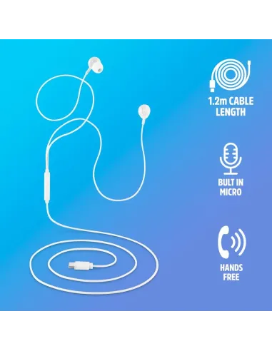 Auriculares USB-C NGS Cross Step White con micrófono