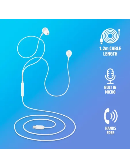 Auriculares USB-C NGS Cross Step White con micrófono