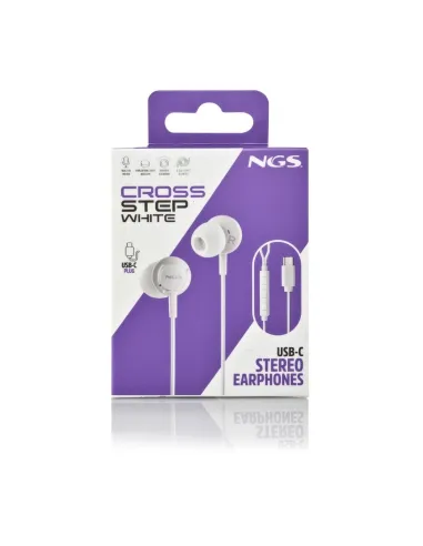 Auriculares USB-C NGS Cross Step White con micrófono