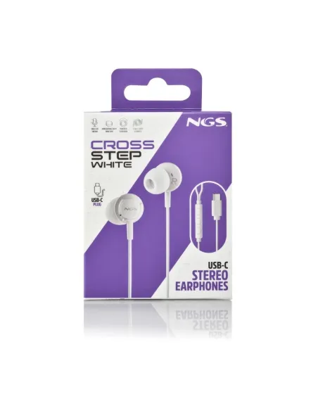 Auriculares USB-C NGS Cross Step White con micrófono