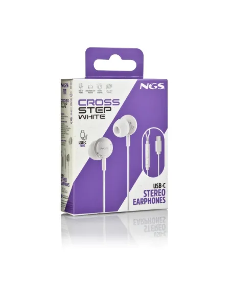Auriculares USB-C NGS Cross Step White con micrófono