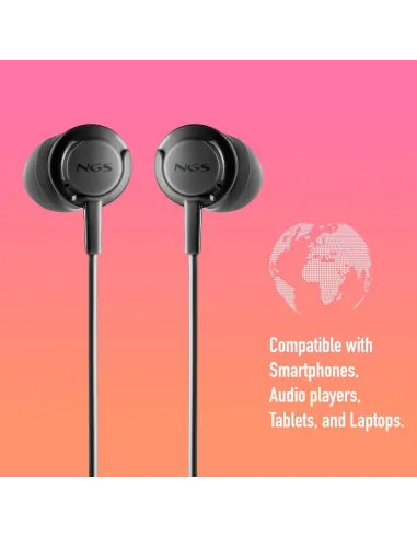NGS CROSS STEP BLACK – Auriculares USB-C con micrófono 1,2 m