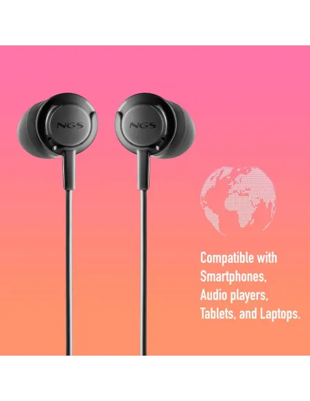 NGS CROSS STEP BLACK – Auriculares USB-C con micrófono 1,2 m