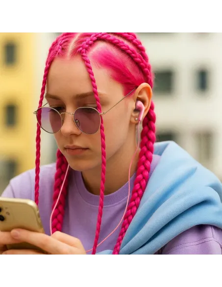 Auriculares NGS Cross Flip Pink con micrófono (jack 3,5 mm)