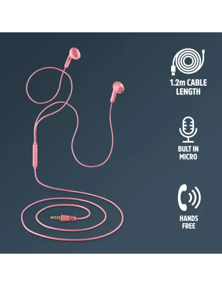 Auriculares NGS Cross Flip Pink con micrófono (jack 3,5 mm)