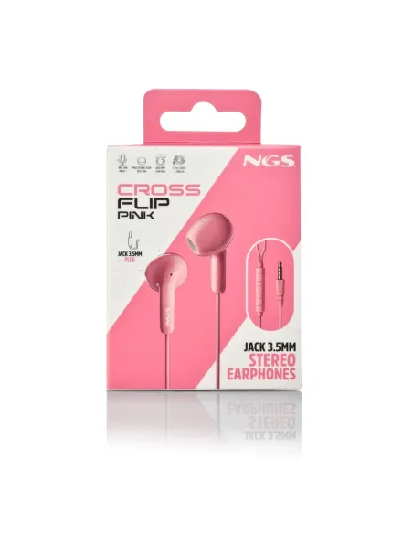 Auriculares NGS Cross Flip Pink con micrófono (jack 3,5 mm)