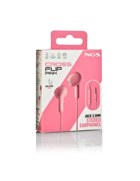 Auriculares NGS Cross Flip Pink con micrófono (jack 3,5 mm)