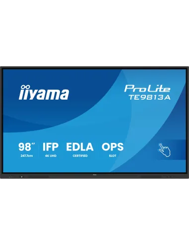 Iiyama ProLite TE9813A-B1AG 97.5? UHD 40 Touch WiFi6 Android 14 OPS