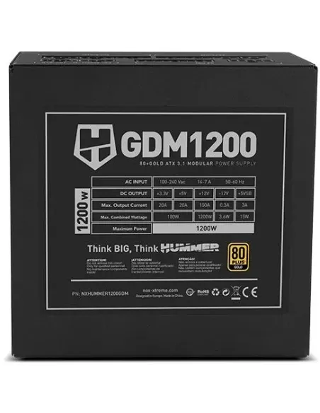 Fuente de Alimentación Nox Hummer GDM 1200W GOLD
