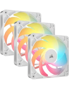 Corsair RS120-R ARGB Blancos Paquete Triple de ventiladores PWM de flujo invertido de 120 mm