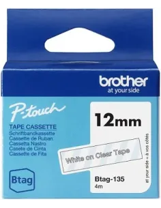 Brother TZE-135 Cinta Laminada Blanco Transparente 12 mm-CCICIS0083