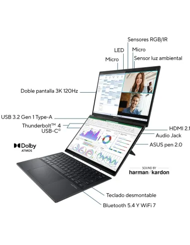 Ordenador Portátil Asus Zenbook Duo OLED UX8406CA-PZ166X