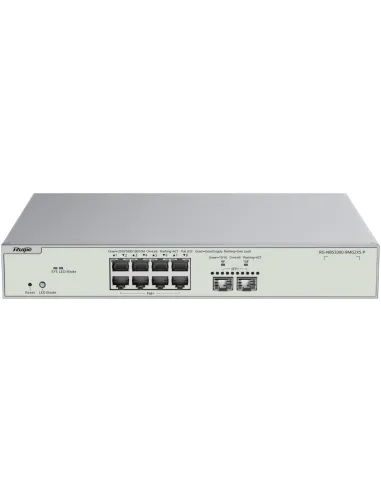 Ruijie Networks RG-NBS3300-8MG2XS-P Switch Administrado Multigigabit L2 de 8 puertos PoE+ y 2 puertos de Enlace ascendente SFP+