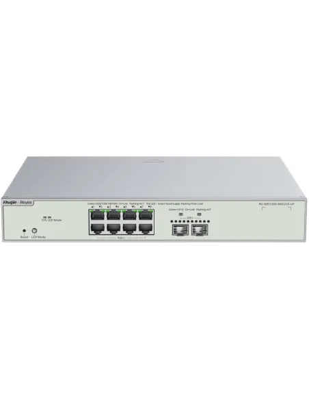Ruijie Networks RG-NBS5300-8MG2XS-UP Switch L3 Gestionable de 10 puertos multi-Gigabit con 8 puertos PoE++ y 2 puertos SFP +