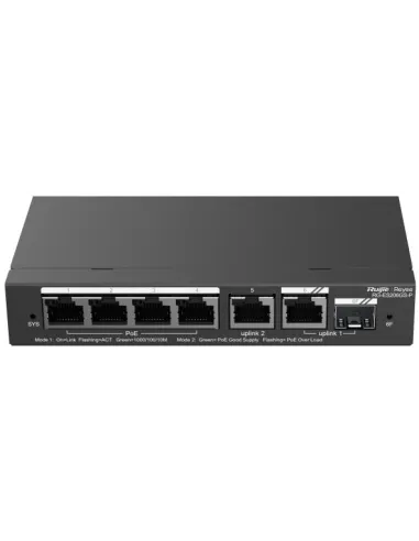 Ruijie Networks RG-ES206GS-P Switch PoE Gestionable a través de la nube con 6 puertos Gigabit