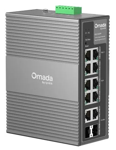 TP-Link Omada IES210GPP Switch Gestionado 8 Puertos Gigabit Ethernet L2 PoE++ Cloud DIN Rail Rack Gris