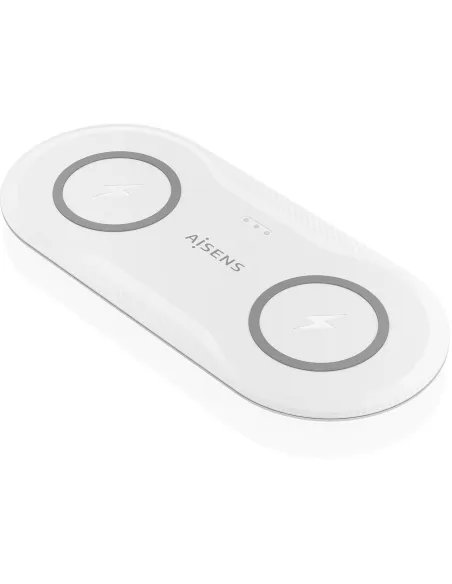 Aisens ASCH-15W2WC059-W Cargador Inalámbrico USB-C 15W 2 en 1 para Móvil Auriculares Blanco